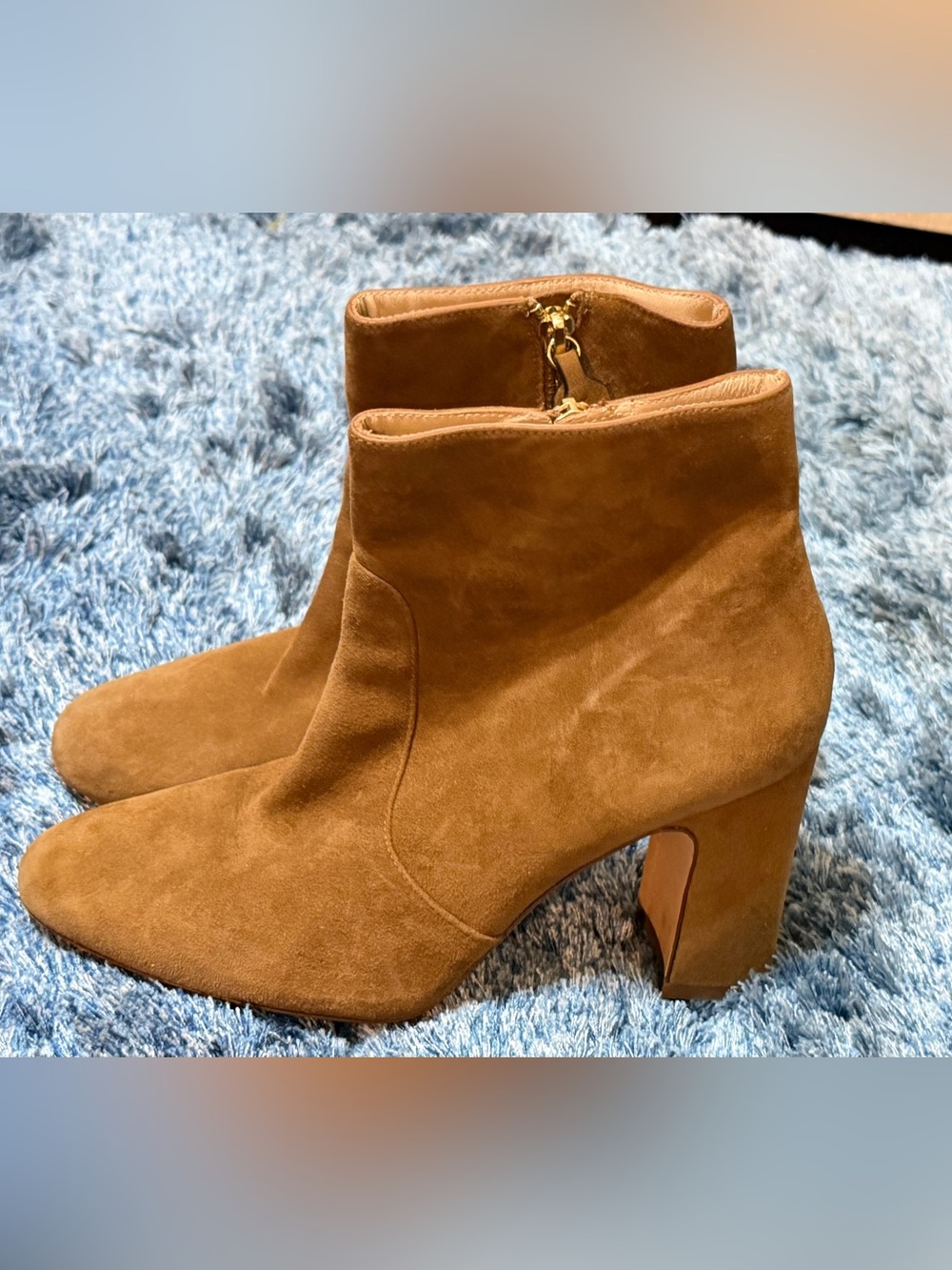 Stuart Weitzman Suede Ankle Booties in Chestnut
